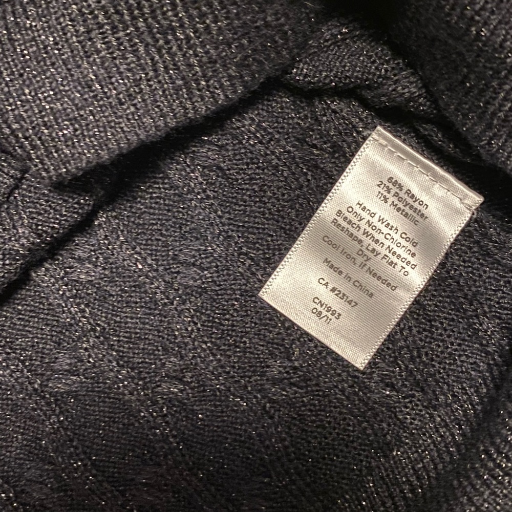 LOFT Petites Sparlky Lightweight Black Cable Knit Sweater - Picture 3 of 5